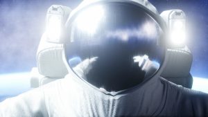 adobe © chagpg - Astronaut levitation in space. 3d rendering.